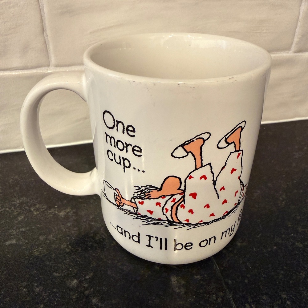 Vintage 1985 Coffee Cup Mug One More Cup Humor Ceramic Japan Current White
